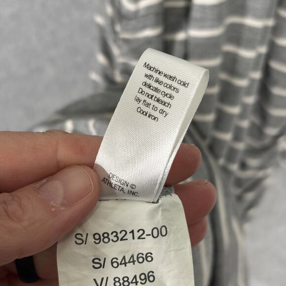 Athleta Ember Midi Dress Medium Gray Ruched Racerback Jersey Stretch Tennis Golf - Picture 11 of 12